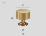 Valmont Art Deco Brass Knobs – Luxury Line-Pattern Cabinet Hardware | Solid Brass Furniture Pulls