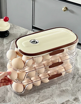 FreshRoll Automatic Egg Organizer – Multi-Tier Rolling Egg Holder | Stackable Refrigerator Egg Storage | Space-Saving Egg Dispenser for Kitchen