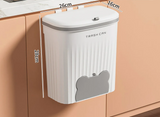 PureSlide Wall-Mounted Waste Bin – Compact Kitchen & Bathroom Bin | Space-Saving Lid Design