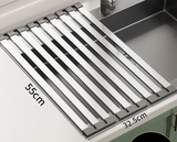 SlideDry Expandable Sink Rack – Foldable 304 Stainless Steel Over-Sink Dish Drainer | Space-Saving Kitchen Organiser