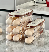 FreshRoll Automatic Egg Organizer – Multi-Tier Rolling Egg Holder | Stackable Refrigerator Egg Storage | Space-Saving Egg Dispenser for Kitchen