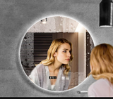 NovaHalo Radiance LED Bathroom Mirror – Round Anti-Fog Vanity Mirror with Dimmable 3-Tone Lighting