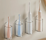 PureDock Toothbrush Holder – Adhesive Wall-Mounted Bathroom Organiser | No-Drill Electric & Manual Toothbrush Rack