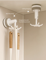 Velmora FlexiClaw 6-Arm 360° Rotating Suction Hook – No-Drill Multifunctional Wall & Cabinet Organiser | Space-Saving Bathroom, Kitchen & Bedroom Storage