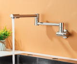 AurumFlex Wall Kitchen Tap – Brushed Gold Swivel Faucet | Premium Space-Saving Cold Water Mixer