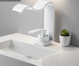 Aurelio Cascade Basin Mixer – Gold Waterfall Bathroom Faucet | Luxury Single Lever Sink Tap