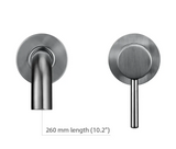 Velmor Wall Basin Mixer – Brushed Stainless Bathroom Faucet | Solid Brass Dual-Hole Sink Tap