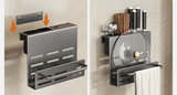 BladeNest Kitchen Organiser – Wall-Mounted Knife & Cutting Board Holder | Stainless Steel Storage Rack