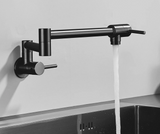 AurumFlex Wall Kitchen Tap – Brushed Gold Swivel Faucet | Premium Space-Saving Cold Water Mixer