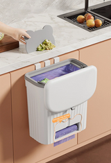 PureSlide Wall-Mounted Waste Bin – Compact Kitchen & Bathroom Bin | Space-Saving Lid Design