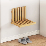 Nordhaven Folding Bamboo Wall Bench – Space-Saving Entryway Seat | Minimalist Nordic Hallway Stool