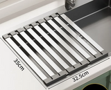 SlideDry Expandable Sink Rack – Foldable 304 Stainless Steel Over-Sink Dish Drainer | Space-Saving Kitchen Organiser