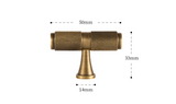 Ardent Forge Knurled Brass Handle – Industrial T-Bar Cabinet Pull | Antique Bronze Luxury Furniture Hardware