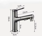 AquaClean Pull-Out Basin Mixer – Bathroom Faucet with Oral Rinse Function | Modern Hot & Cold Sink Tap
