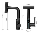 AquaLuxe SmartCascade Basin Mixer – Digital Waterfall Bathroom Faucet | Adjustable LED Temperature Sink Tap