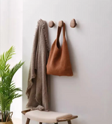 Scandinavian Pebble Wood Hooks – Minimalist No-Drill Coat & Door Hangers | Modern Home Organisation