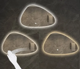 ArctiGlow Sculpt LED Vanity Mirror – Irregular Scandinavian Bathroom Mirror with Ambient Lighting & Aluminium Frame