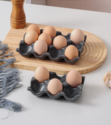 Céravie Ceramic Egg Storage Tray – Modern Refrigerator Egg Holder | Elegant Kitchen Organisation