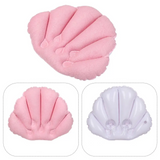 Auralux AquaLuxe Inflatable Spa Bath Pillow with Neck & Shoulder Support – Soft Terry Cloth Ergonomic Bathtub Cushion with Suction Cups | Portable Home Spa Comfort Accessory