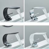 CascadeLine Waterfall Basin Mixer – Luxury Brass Bathroom Faucet | Modern Single Lever Sink Tap