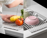 DryNest Foldable Dish Rack – 304 Stainless Steel Kitchen Drying Organiser | Space-Saving Sink & Counter Rack