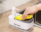 Velora DualFlow Soap Dispenser – Refillable 2-Way Kitchen Sink Pump with Sponge Press System