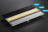 AuricLine Concealed Shower Drain – Brushed Gold Tile-In Floor Waste | 304 Stainless Steel Anti-Odour Drain Cover