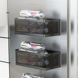SideVault Magnetic Fridge Organiser – Metal Kitchen Storage Shelf | No-Drill Space Saver
