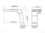 ShadowStream LuxeFall Basin Mixer – Gun Grey Waterfall Bathroom Faucet | Luxury Solid Brass Vanity Tap