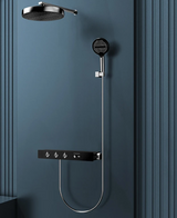 Aurelius ThermoSpa Shower System – Concealed Rainfall Thermostatic Shower Set | Luxury Gold Bathroom Upgrade
