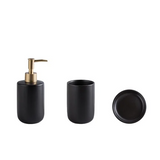 Nordelle Ceramic Bathroom Accessory Set – 4-Piece Scandinavian Vanity Collection | Minimalist Soap & Toothbrush Organiser