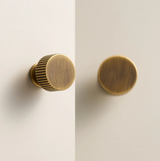 Valmont Art Deco Brass Knobs – Luxury Line-Pattern Cabinet Hardware | Solid Brass Furniture Pulls