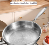ForgeTitan Hammered Frying Pan – Pure Titanium Skillet | Premium Non-Coated Induction Cookware