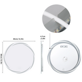 HaloVista LumiCircle LED Bathroom Mirror – Round Anti-Fog Vanity Mirror with Dimmable 3-Tone Lighting
