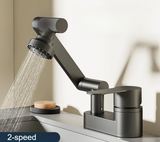 AquaTwist FlexPro Basin Mixer – 360° Swivel Bathroom Faucet | Dual-Handle Hot & Cold Sink Tap