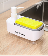 Velora DualFlow Soap Dispenser – Refillable 2-Way Kitchen Sink Pump with Sponge Press System
