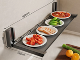 Velmora FlexiRack Foldable Kitchen Spice Rack – Wall-Mounted Self-Adhesive Storage Organiser with Hooks | Space-Saving Metal Utensil & Seasoning Holder