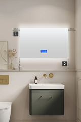 NovaLume ThermoGlow LED Vanity Mirror – 600 ×1200 mm Anti-Fog Bathroom Mirror with Dimmable Lighting & Digital Temperature Display