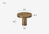 Aurevon Hammered Brass Cabinet Handle – Luxury Furniture Pull | Matte Gold & Antique Bronze Hardware