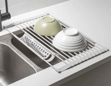 DryNest Foldable Dish Rack – 304 Stainless Steel Kitchen Drying Organiser | Space-Saving Sink & Counter Rack