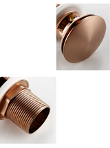 AuroraDrain Pop-Up Waste – Rose Gold Bathroom Sink Drain | Solid Brass Basin Stopper