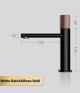 NoirVista Bathroom Faucet – Matte Black Brass Basin Faucet | Hot & Cold Water Mixer | Modern Single Handle Vanity Faucet with Ceramic Cartridge