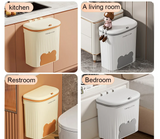 PureSlide Wall-Mounted Waste Bin – Compact Kitchen & Bathroom Bin | Space-Saving Lid Design