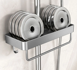 AeroMount Shower Storage Shelf – Drill-Free Aluminium Bathroom Organiser | Double Layer Caddy with Towel Rail