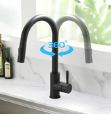 SilverGlide Pull-Out Kitchen Mixer Tap – Modern Silver Sink Faucet | Flexible Hot & Cold Spray Mixer