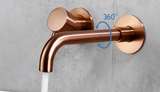 RoséVita Wall Basin Mixer – Rose Gold Brass Bathroom Faucet | Luxury Concealed Dual Handle Tap