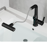AquaSense Waterfall Basin Mixer – Digital Temperature Display Bathroom Faucet | Adjustable Luxury Sink Tap