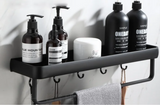 NoirEdge TriLevel Corner Caddy – Drill-Free Aluminium Shower Shelf | Heavy-Duty Rustproof Bathroom Organiser