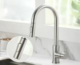 SilverGlide Pull-Out Kitchen Mixer Tap – Modern Silver Sink Faucet | Flexible Hot & Cold Spray Mixer