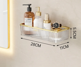 CrystalNest Corner Shelf – Clear Acrylic Bathroom Organiser | No-Drill Wall Storage Rack